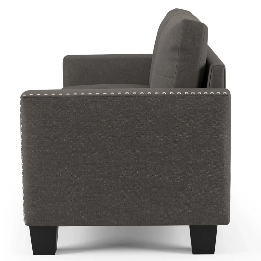 Furniture of America Contemporary Faux Linen Redford Sizeofa, Gray