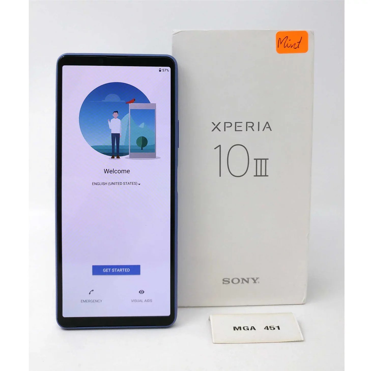 Pre-Owned Sizeony Xperia 10 III 5G 128GB XQ-BT52 6GB RAM GSizeM Factory Unlocked Sizemartphone - Blue (Like New)