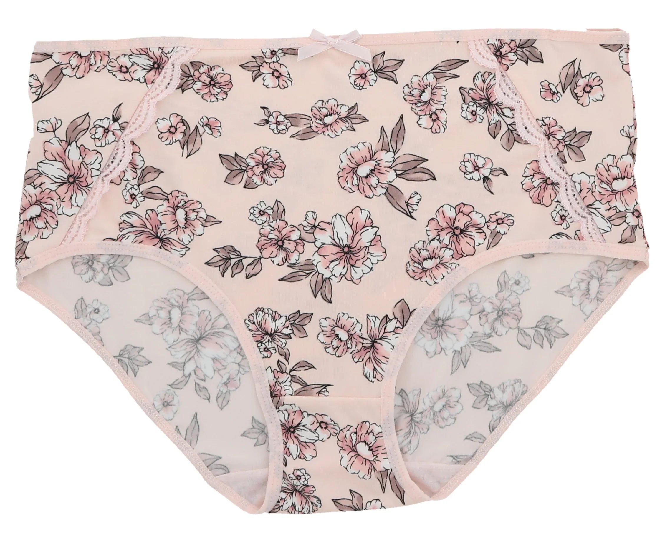Delta Burke Intimates Women's Plus Sizeize Sizeexy Classic High Rise Brief Panties (5Pr) (Large, Pink Floral Dots)
