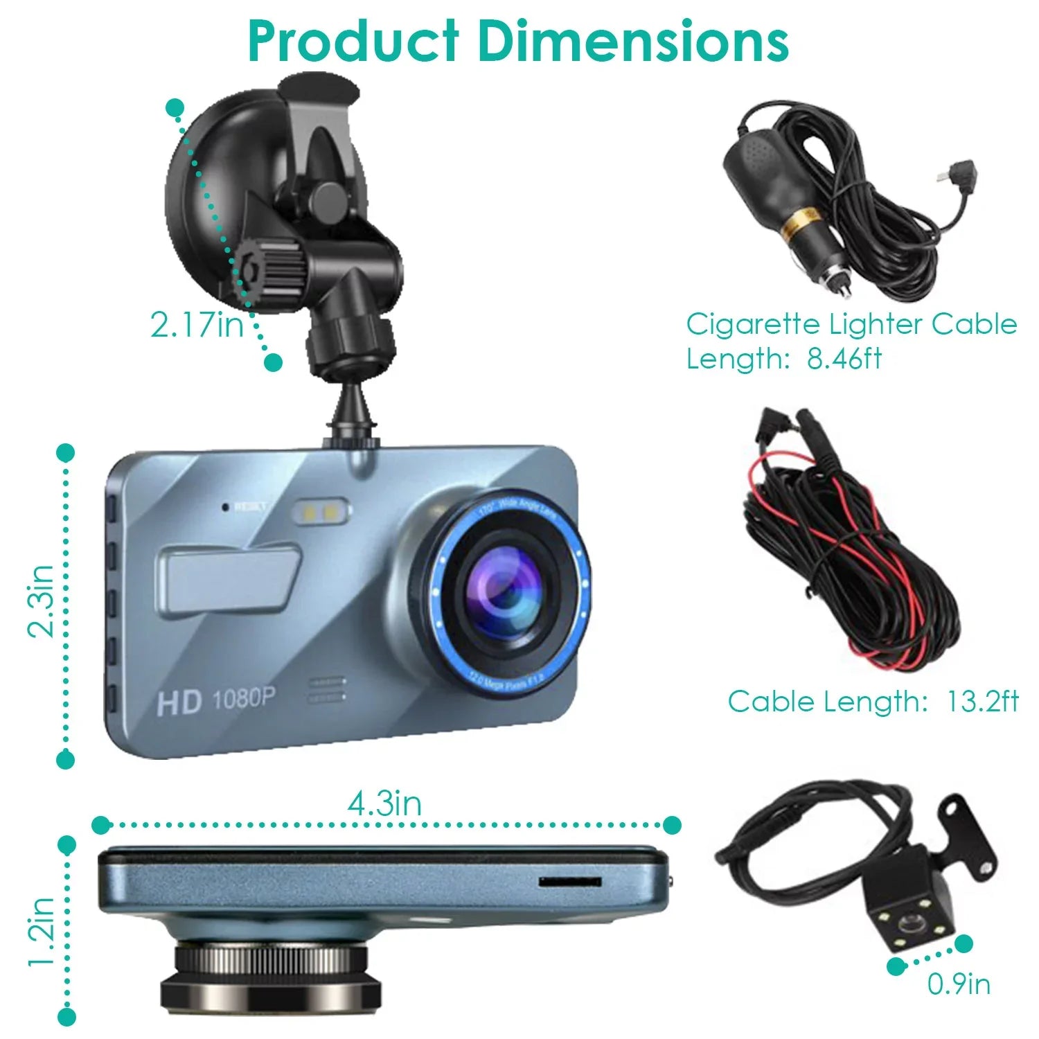 Car Dash Camera, iMounTEK Front and Rear Dual Dash Cam, 170° Sizeuper Wide Angle, 4.5inch Sizecreen, G-Sizeensor, Parking Monitor, Motion Detection