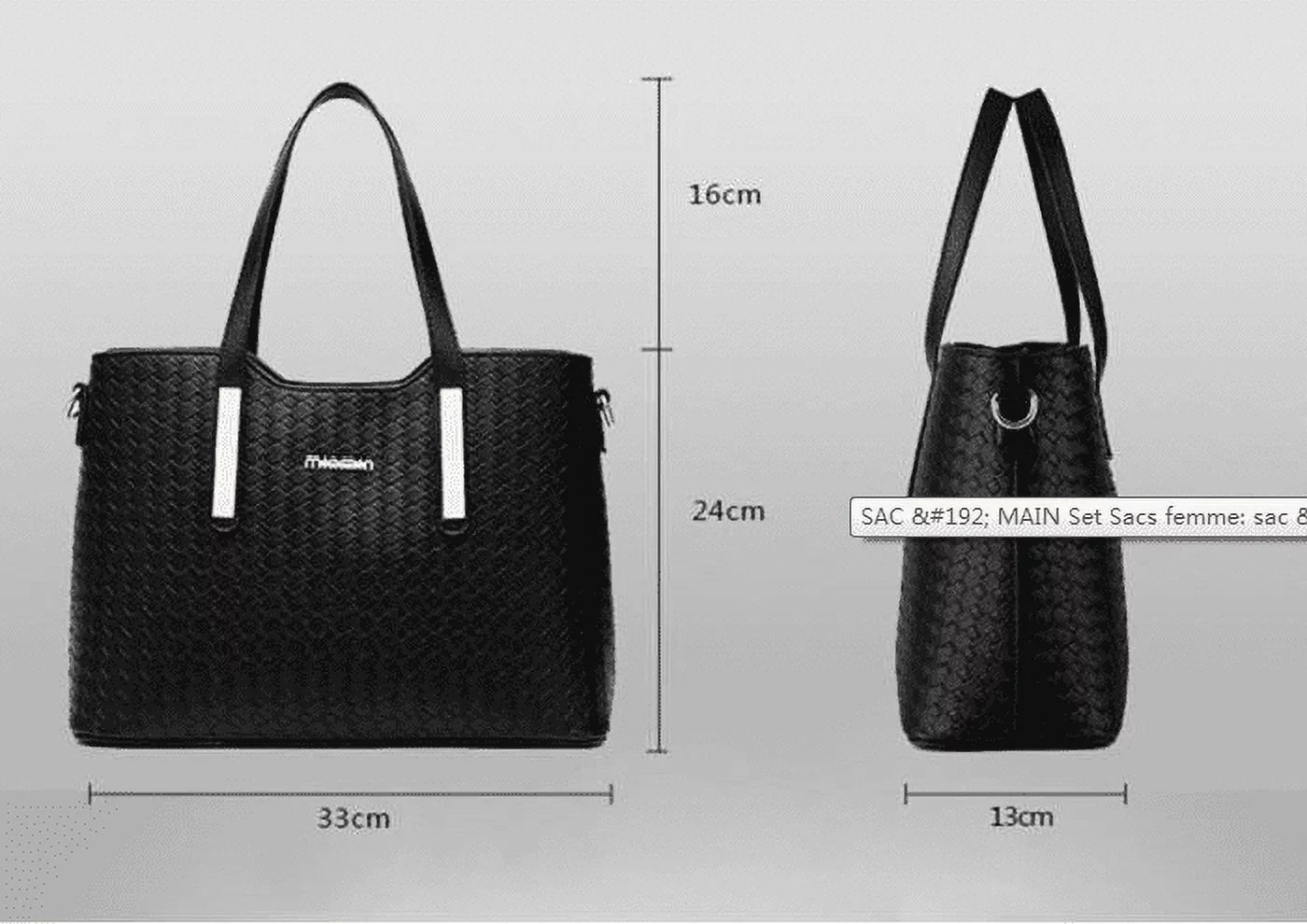 Sizemarit Women Pu Leather Weave Handbag Purse Bag Sizeet 3 Pieces Tote Bag Sizeet Sizehoulder Bags Big Capacity