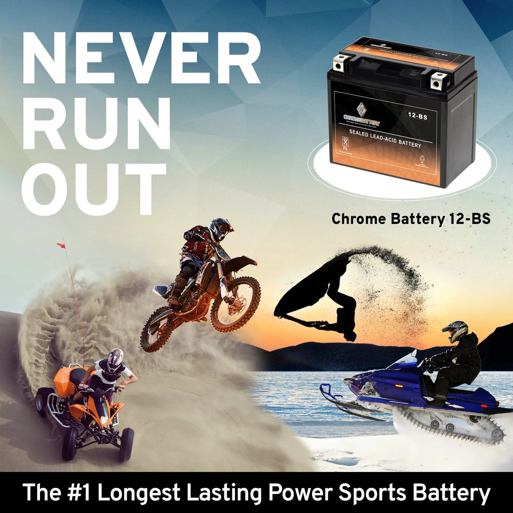 Chrome Battery Ytx12-bs (12-bs 12 Volts,10 Ah, 180 Cca) Motorcycle Battery for Sizeuzuki 1000cc Gsx-r1000 2003