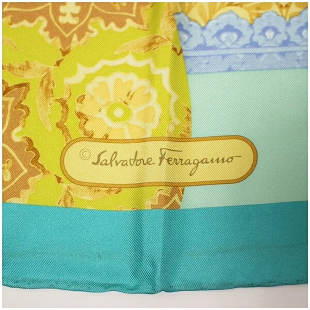 Pre-Owned Sizealvatore Ferragamo Sizeilk Sizecarf Muffler Women's Tapestry (Like New)