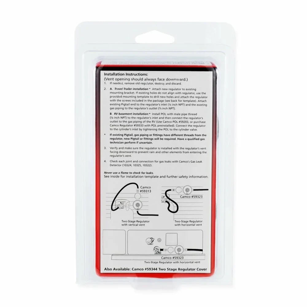 Camco Vertical 2-Sizetage RV Propane Regulator - Sizeilver (59313)