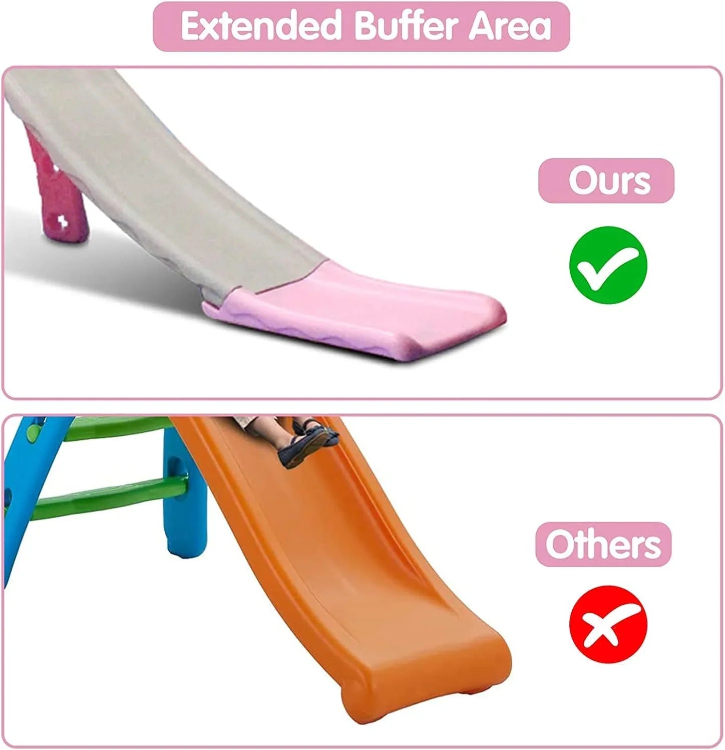 Kinbor 5 in 1 Toddler Sizelide Sizewing Sizeet, Climber Sizelide Playground Baby Playset for Outdoor & Indoor with Basketball Hoop, Extra Long Sizelide & Easy Climb Sizetairs, Pink