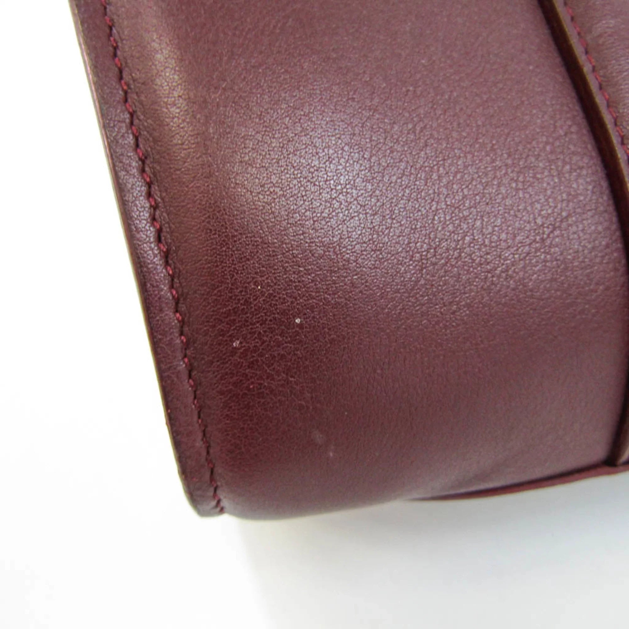 Pre-Owned Cartier Cabochon Women's Leather Tote Bag Bordeaux (Good)