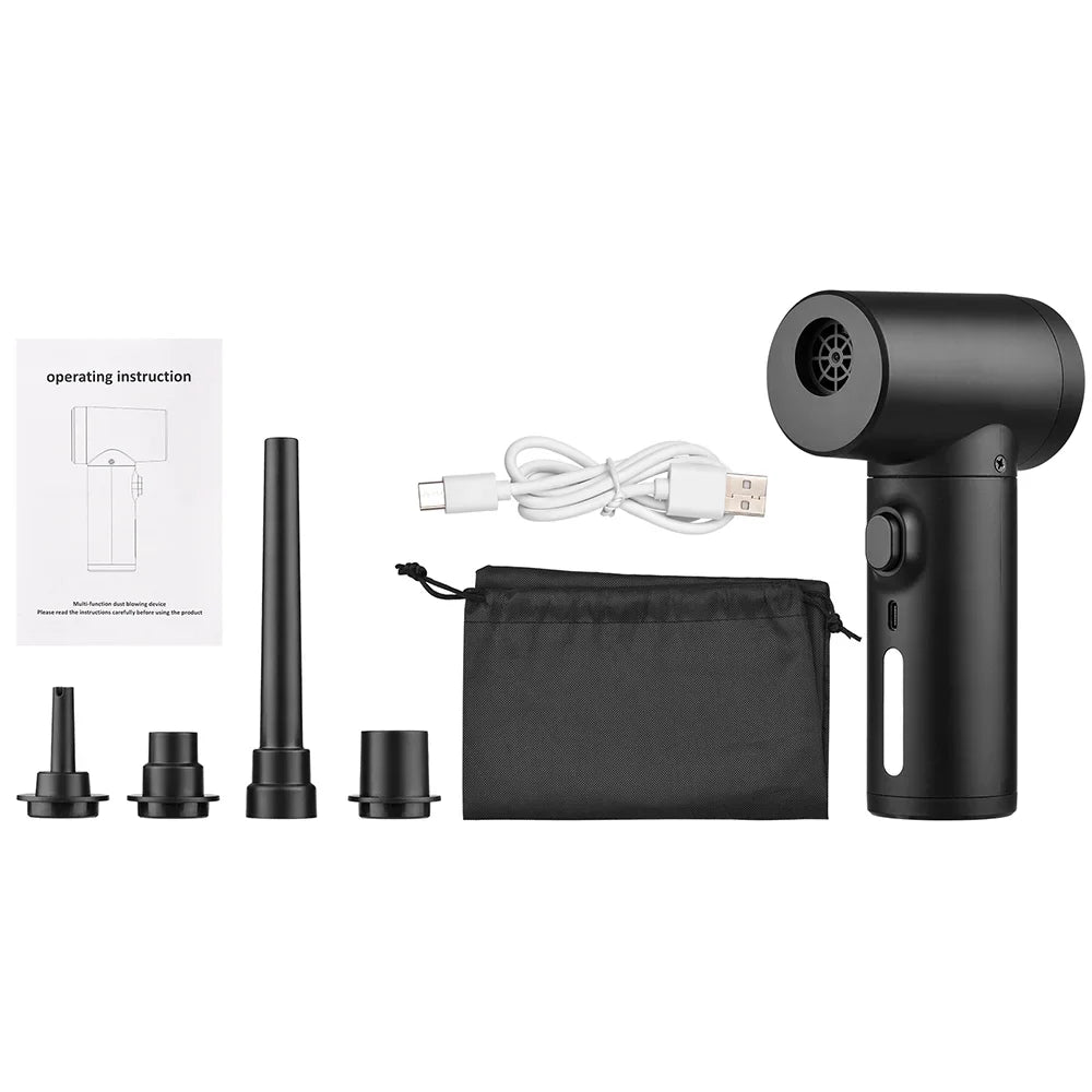 Compressed Air Duster, 50000RPM Electric Portable Air Blower with LED Light, 6000mAh Rechargeable Cordless Air Duster for Computer Keyboard Fast Charge