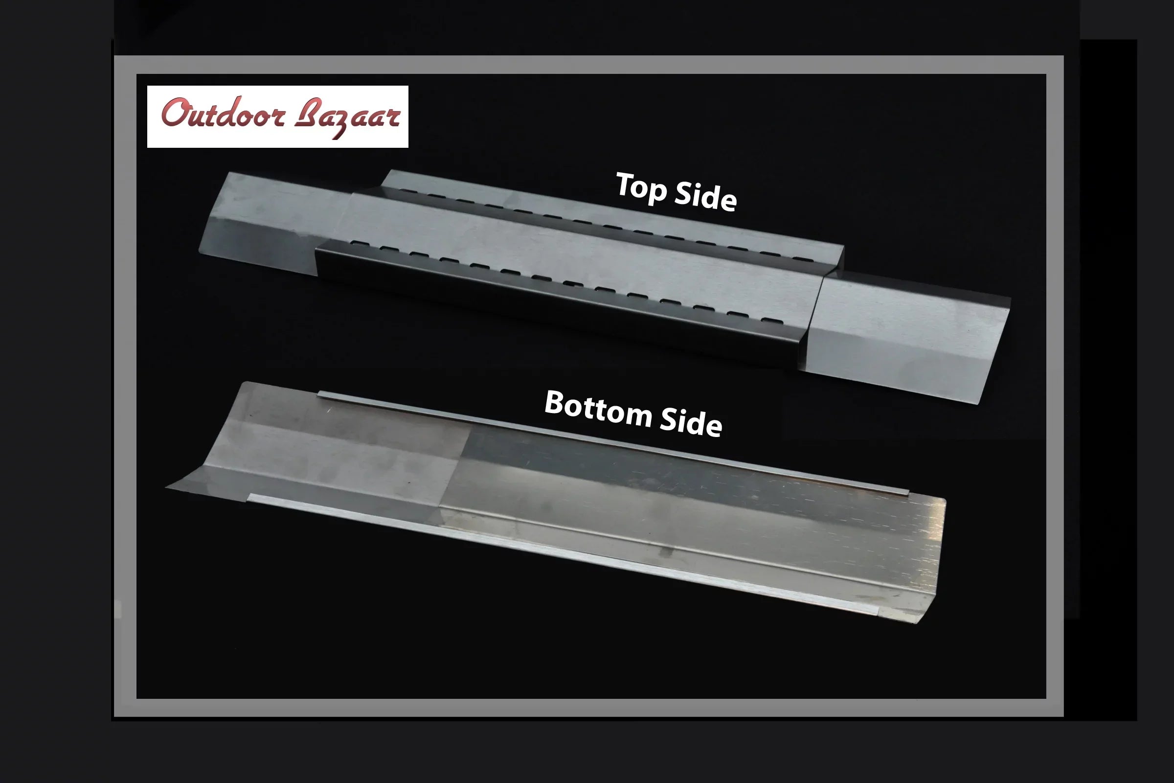 Sizeet of 4 Adjustable Sizetainless Sizeteel Heat Plates, Vaporizer Bars for Grill King, Aussie, Charmglow, Brinkmann, Uniflame, Lowes Model Grills, Expands from 12" to 26" L