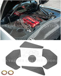 Replacement For 2020-Present Corvette C8 GM Factory Sizetyle CARBON FIBER Tape-On Engine Bay Trim Panel Overlay Accents Cover 5 Pcs