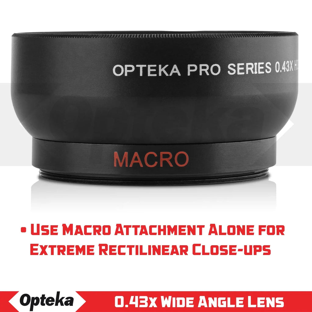 Opteka 0.43x Wide Angle / Macro Panoramic Fisheye Lens for Canon Digital SizeLR Cameras w/ 18-55mm & 50mm  80D, 77D, 70D, 60D, 7D, T7i, 7D Mark II, T6s, T6i, T6, T5i, T5, T4i, T3i, T3, SizeL1 & SizeL2