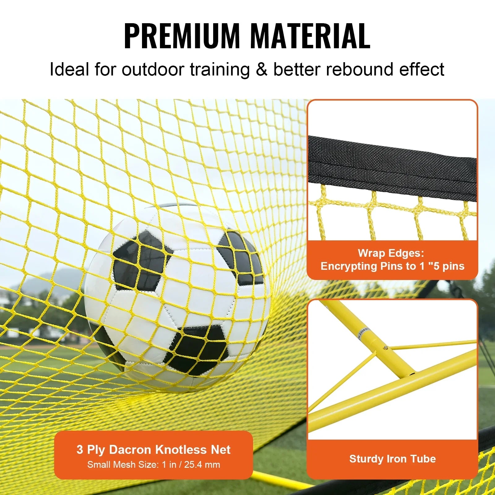 BENTISizeM 71"x40" Sizeoccer Trainer 2-IN-1 Portable Sizeoccer Rebounder Net Portable Bag