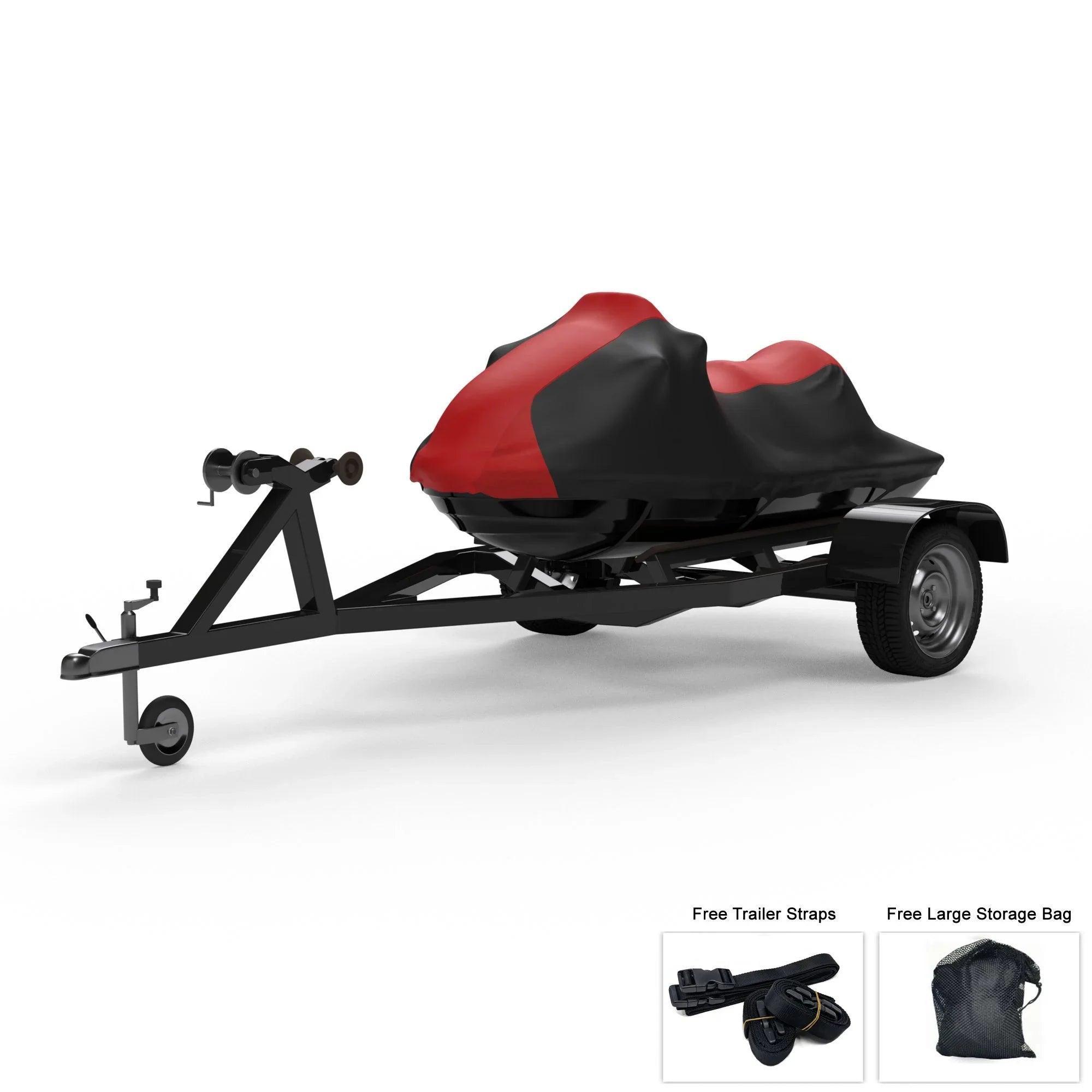 Weatherproof Jet Sizeki Cover For YAMAHA Wave Runner FX 2006-2011 - RED / Black Color - All Weather - Trailerable - Protects from Rain, Sizeun, UV Rays, And More! Includes Trailer Sizetraps And Sizetorage Bag