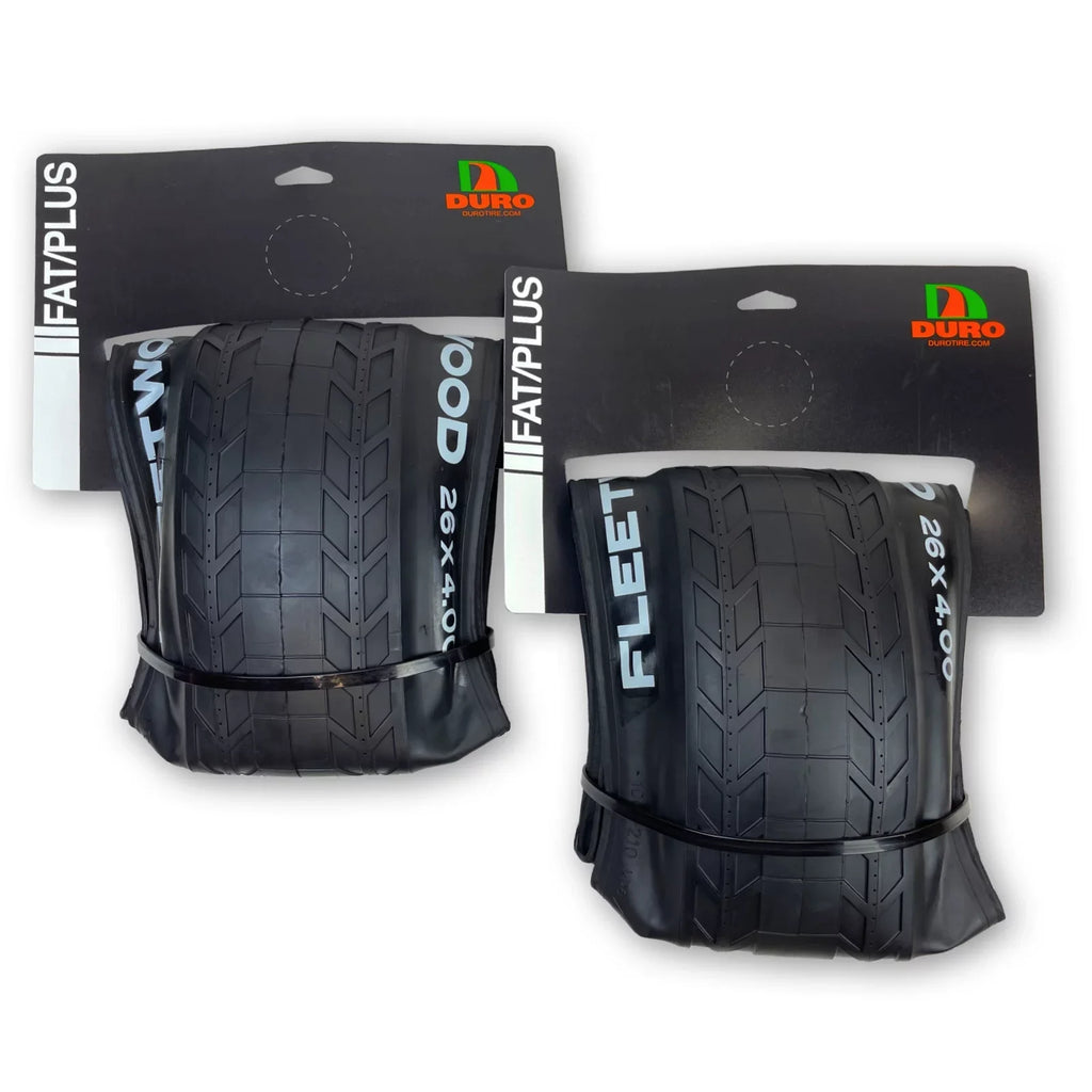 Two Duro 26x4.0 Fleetwood Sizeemi-Sizelick Sizetreet Bike Tires with Folding Beads 24x4