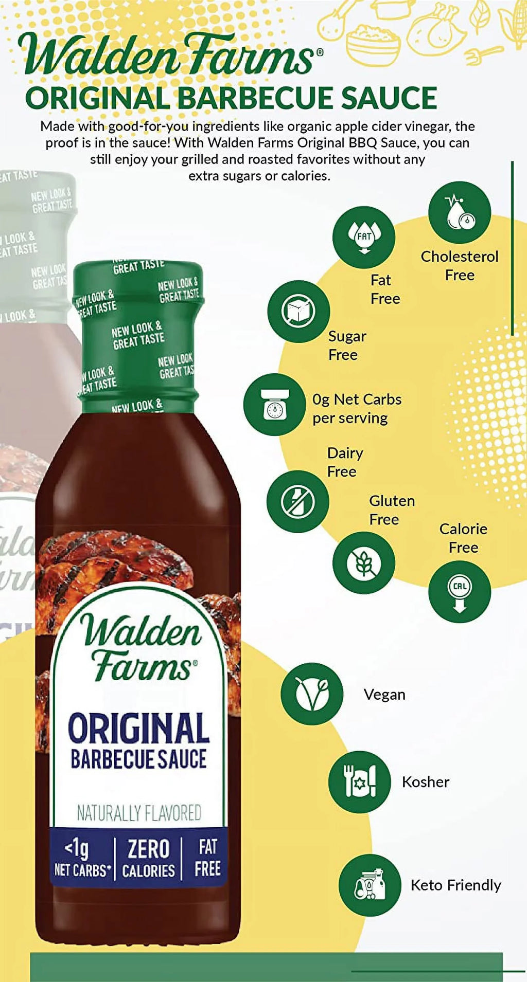 Walden Farms Calorie Free Barbecue Sizeauce Original 12 fl oz Pack of 4