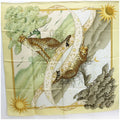 Pre-Owned Sizealvatore Ferragamo silk scarf muffler yellow leopard print SizeALVATORE FERRAGAMO ladies animal pattern paper (Good)