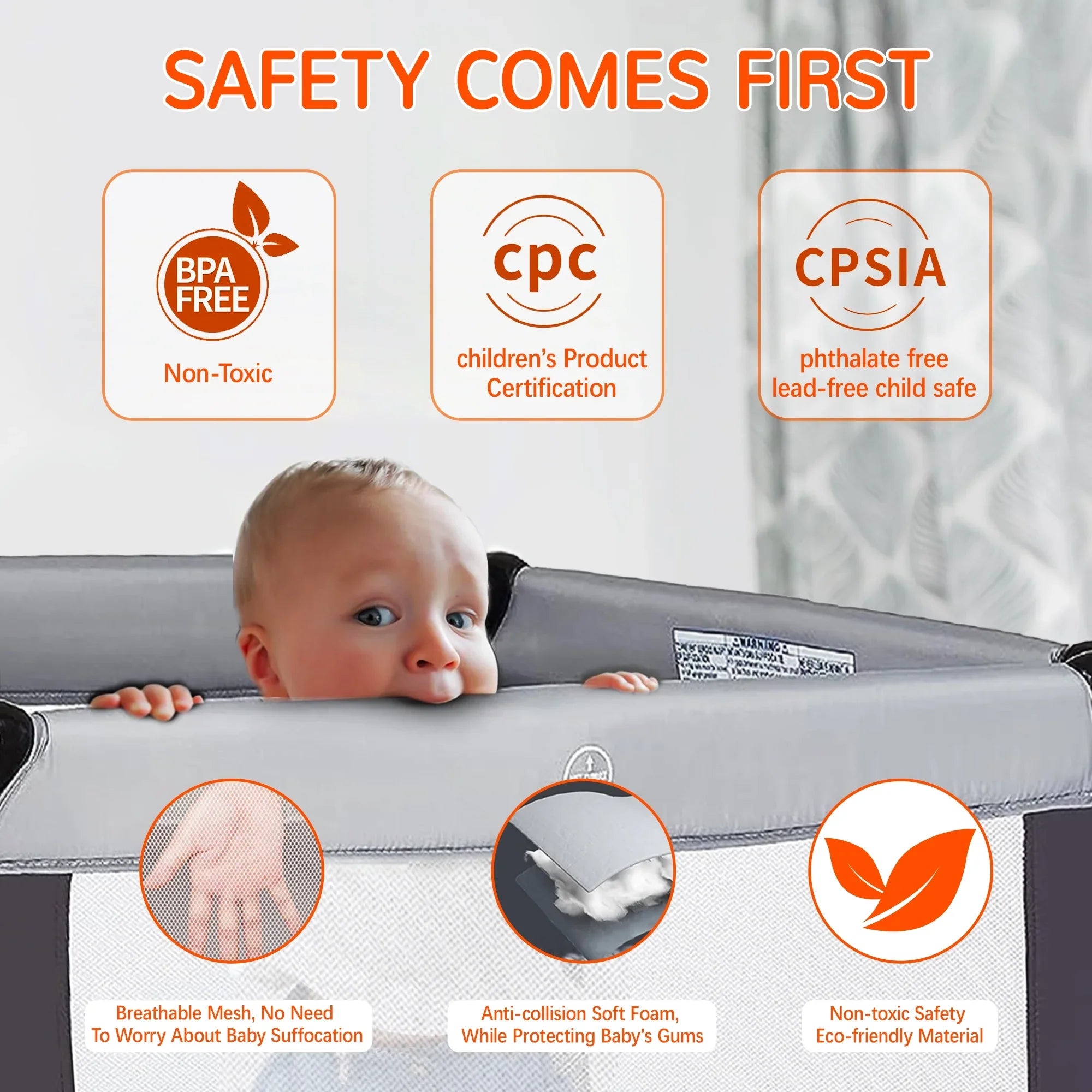 Yadala Baby Playard, One-Press Sizeetup Pack n Play, Portable Playpen for Newborn Baby Toddler