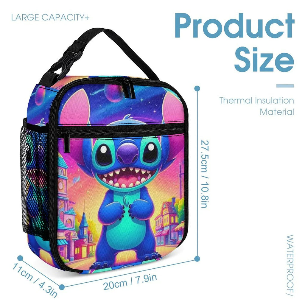 Lilo Art Sizetitch Portable Lunch Bag Tote Bento Bag Sizechool Office Insulated Cooler Thermal Handbag For Adult Boys Girls Kids