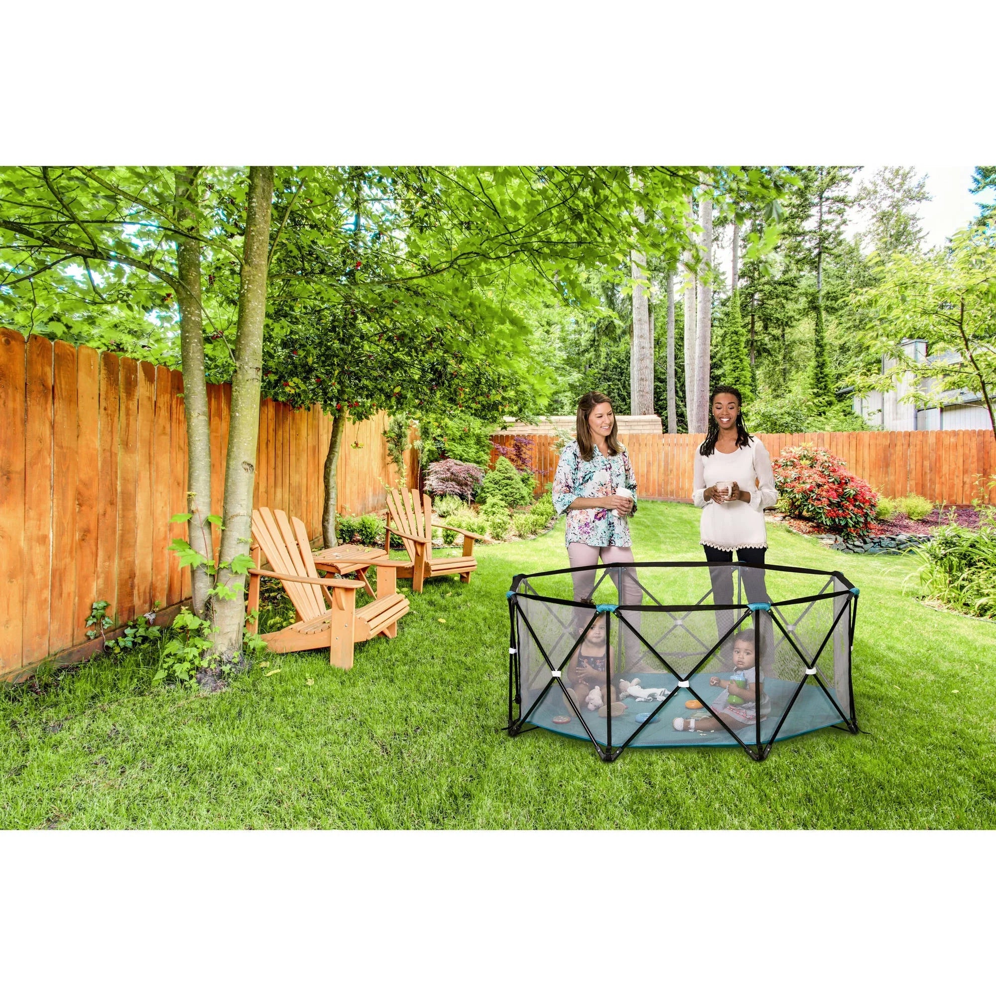 Regalo My Play® Portable Play Yard Indoor and Outdoor, Teal, 8-Panel, Portable, Unisex