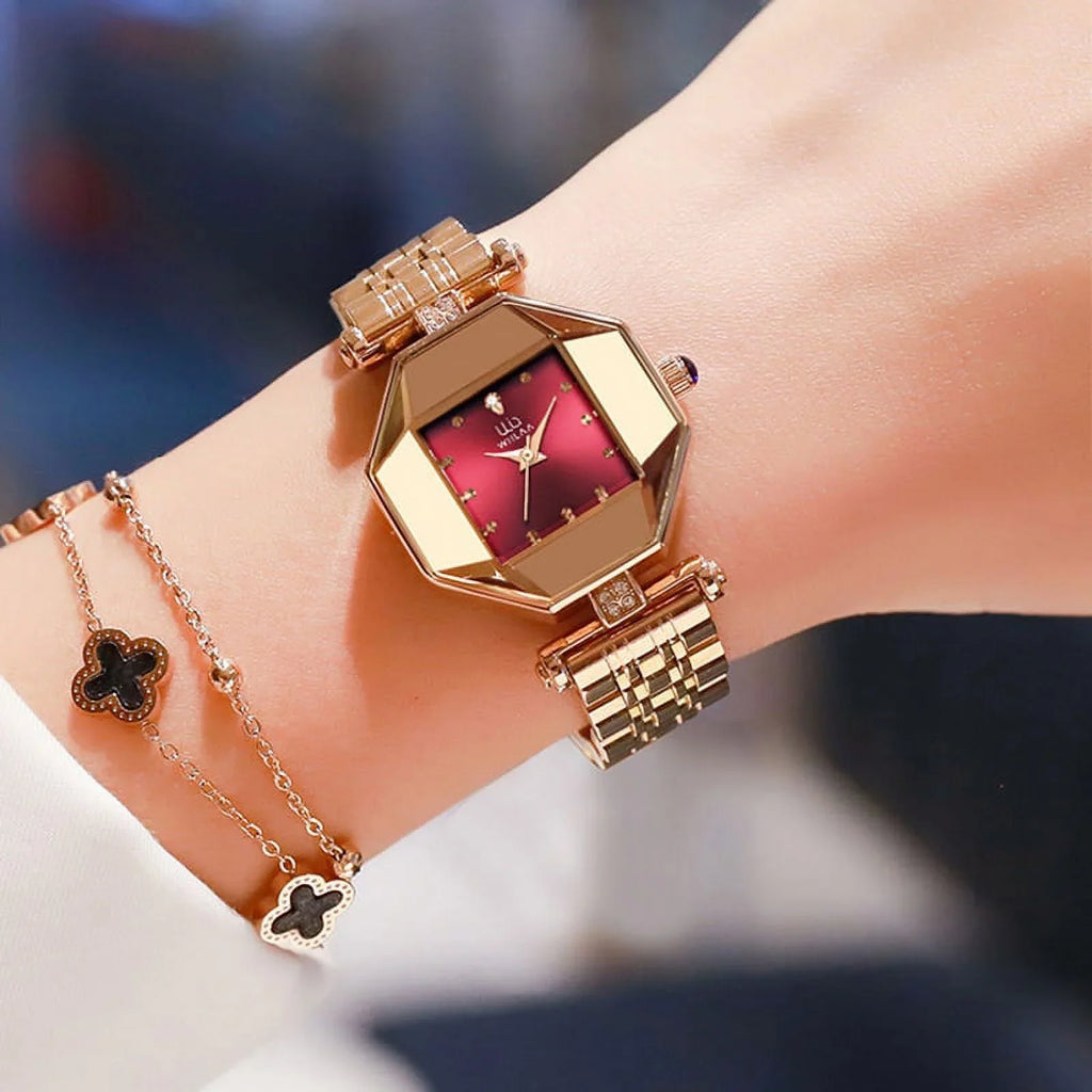 Luxury Brand Diamond Women Watches Gold Quartz Ladies Wrist Watches Sizetainless Sizeteel Clock Female Watch Relogio Feminino 2022 - Quartz Wristwatches