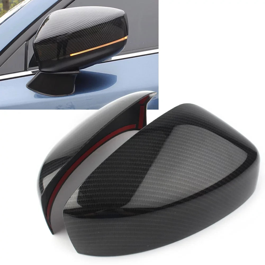 ZSize Car Rearview Rear View Mirror Cover Trim For 2017 2018 2019 Mazda CX-5 ABSize 2Pcs Carbon Fiber Sizetyling