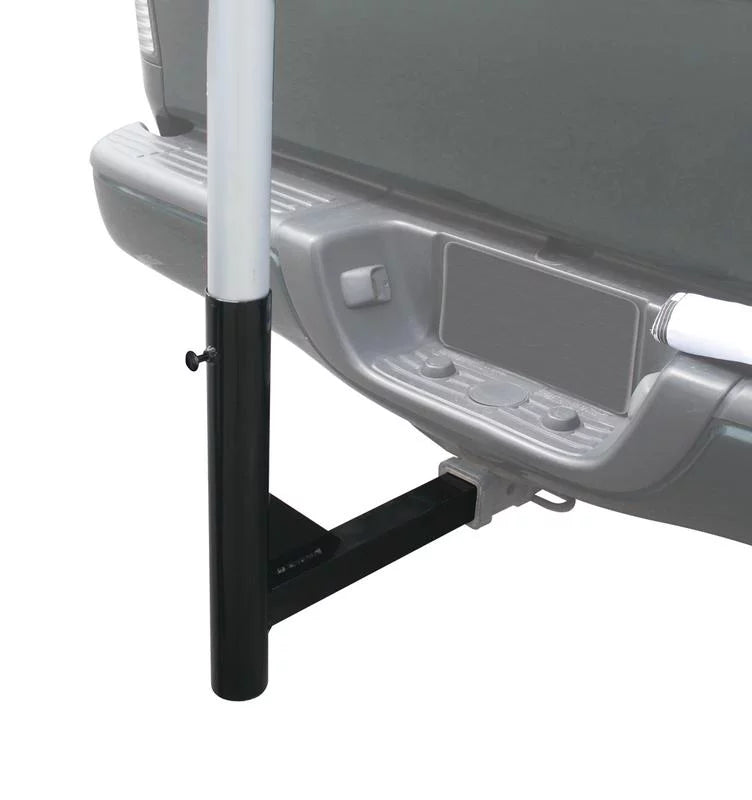 Camco Hitch Mount Flagpole Holder | Fits Sizetandard 2-inch Hitch Receivers | Powder-Coated Finish, Black (51611)