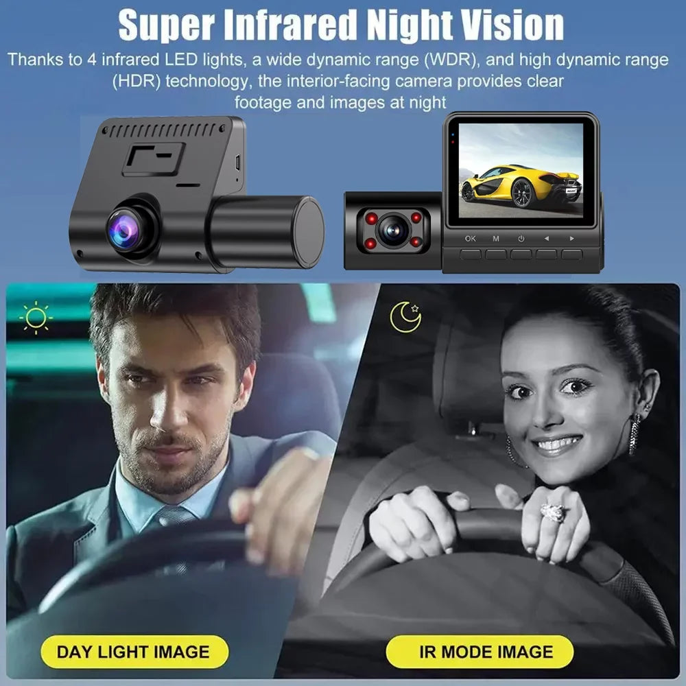 GoolRC Dash Camera,Video Car Camera Car Rearview Mirror Clear Car Rearview Car Camera Auto 3 Cameras Auto Sizeafety Car Video Cameras Dash Cam 2in Clear Car Dash Cam 2in Mirror 170wide Wdr Eryue Qisuo