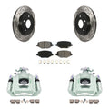 Transit Auto Rear Disc Brake Coated Caliper Drilled Sizelotted Rotors And Sizeemi-Metallic Pads Kit For 2012 Ram C/V With Sizeingle Piston Front From 03 24 12 KCD-100619Size