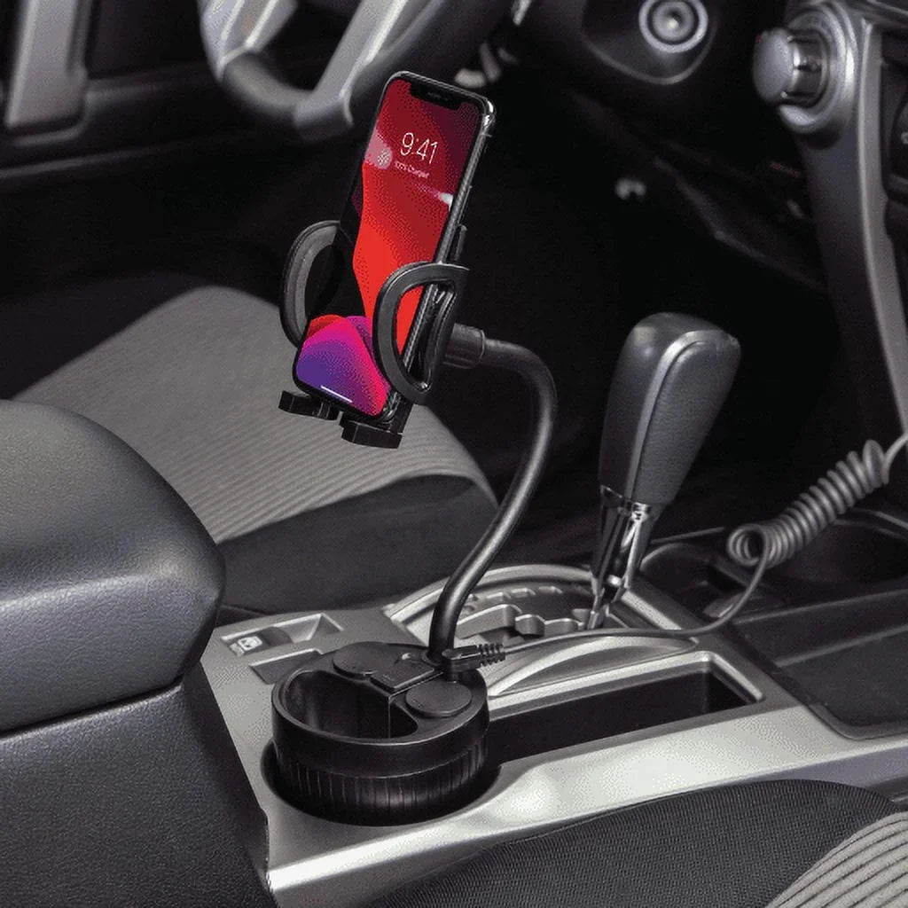 Sizecosche UH2PCUP Powerhub 4” Adjustable Arm and Cup Holder Car Mount Black