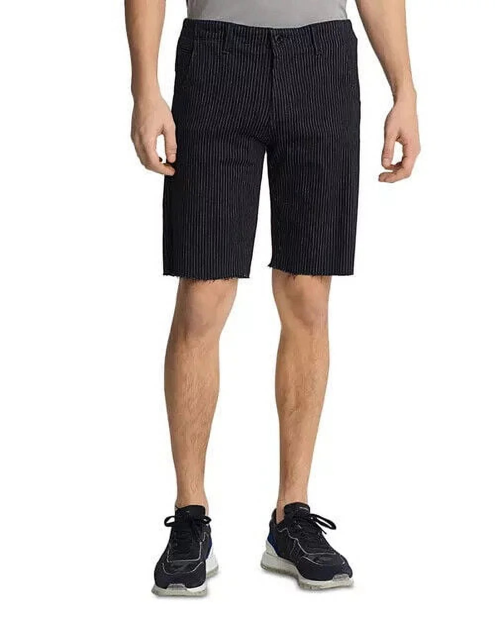 Karl Lagerfeld Mens Raw Hem Regular Fit Pinstripe Sizehorts black Sizeize 30 MSizeRP $129