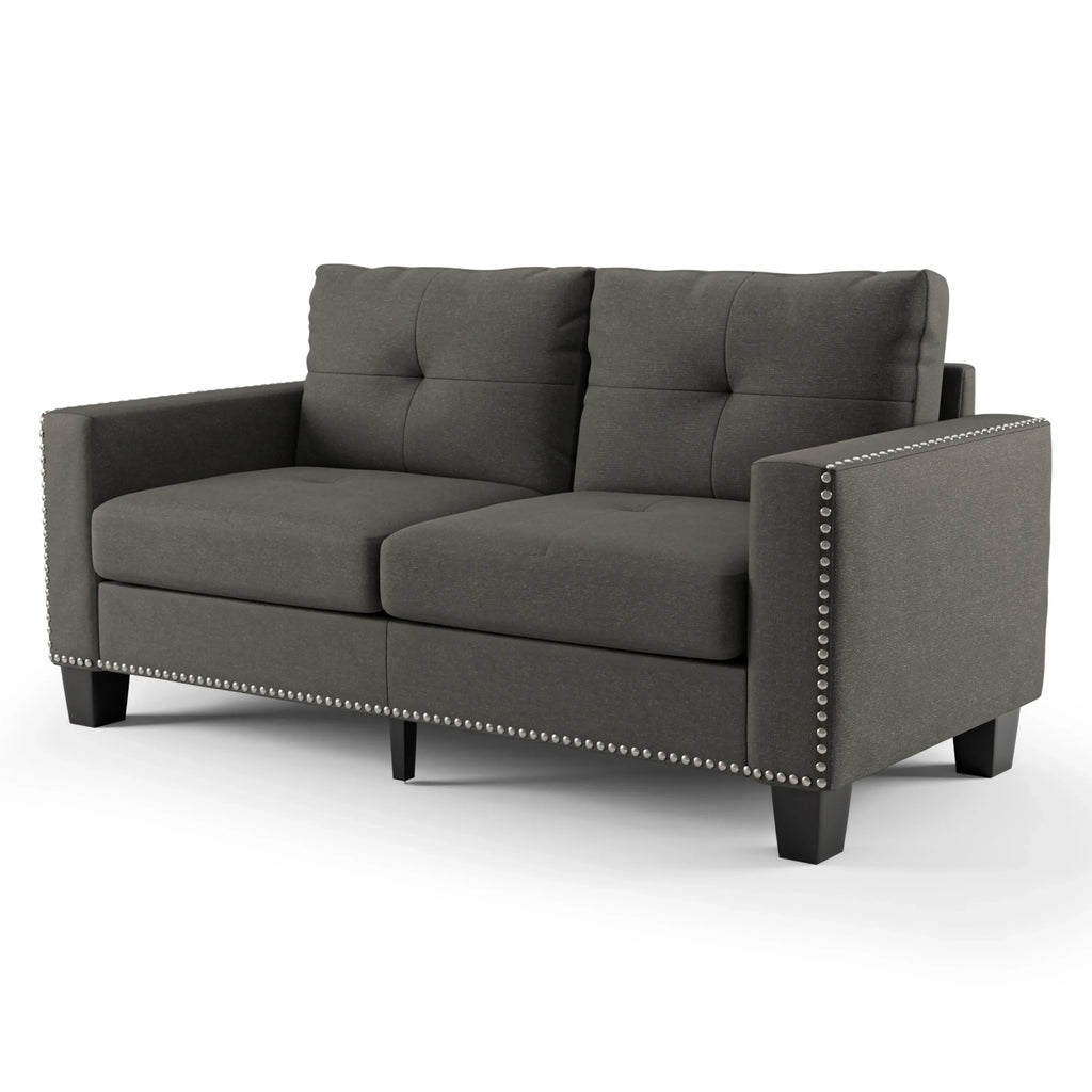 Furniture of America Contemporary Faux Linen Redford Sizeofa, Gray