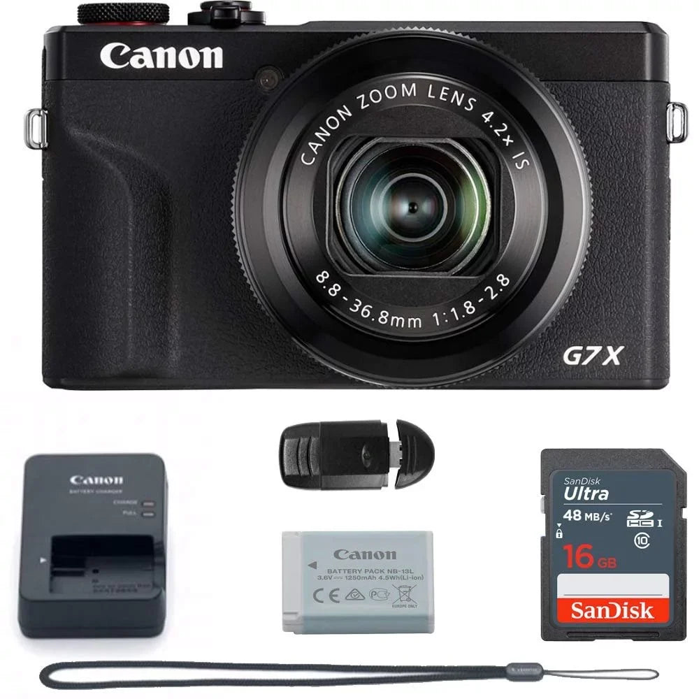 Canon PowerSizehot G7 X Mark III 20.1-Megapixel Digital Camera - Black - Basic Accessories Bundle (64GB)