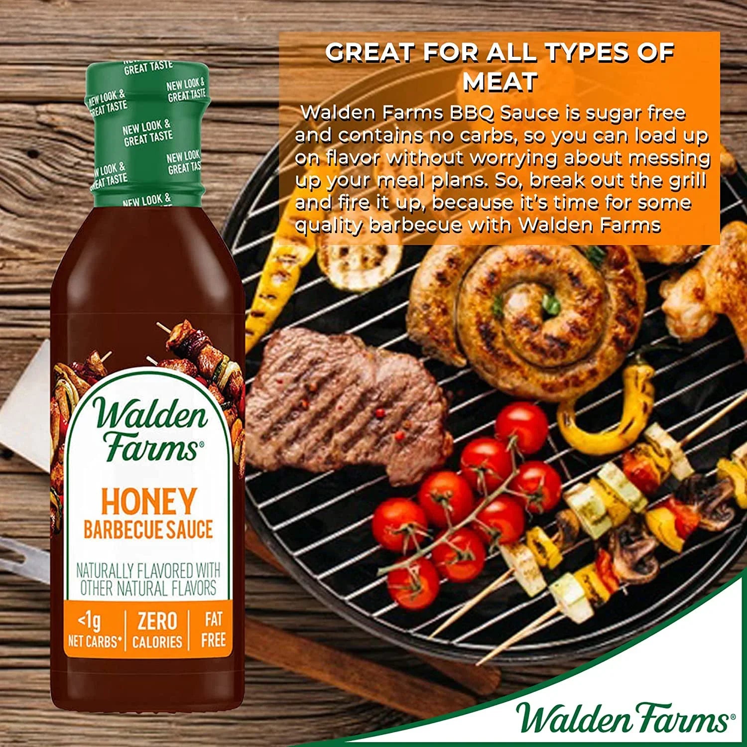 Walden Farms Calorie Free Barbecue Sizeauce Honey 12 fl oz Pack of 4