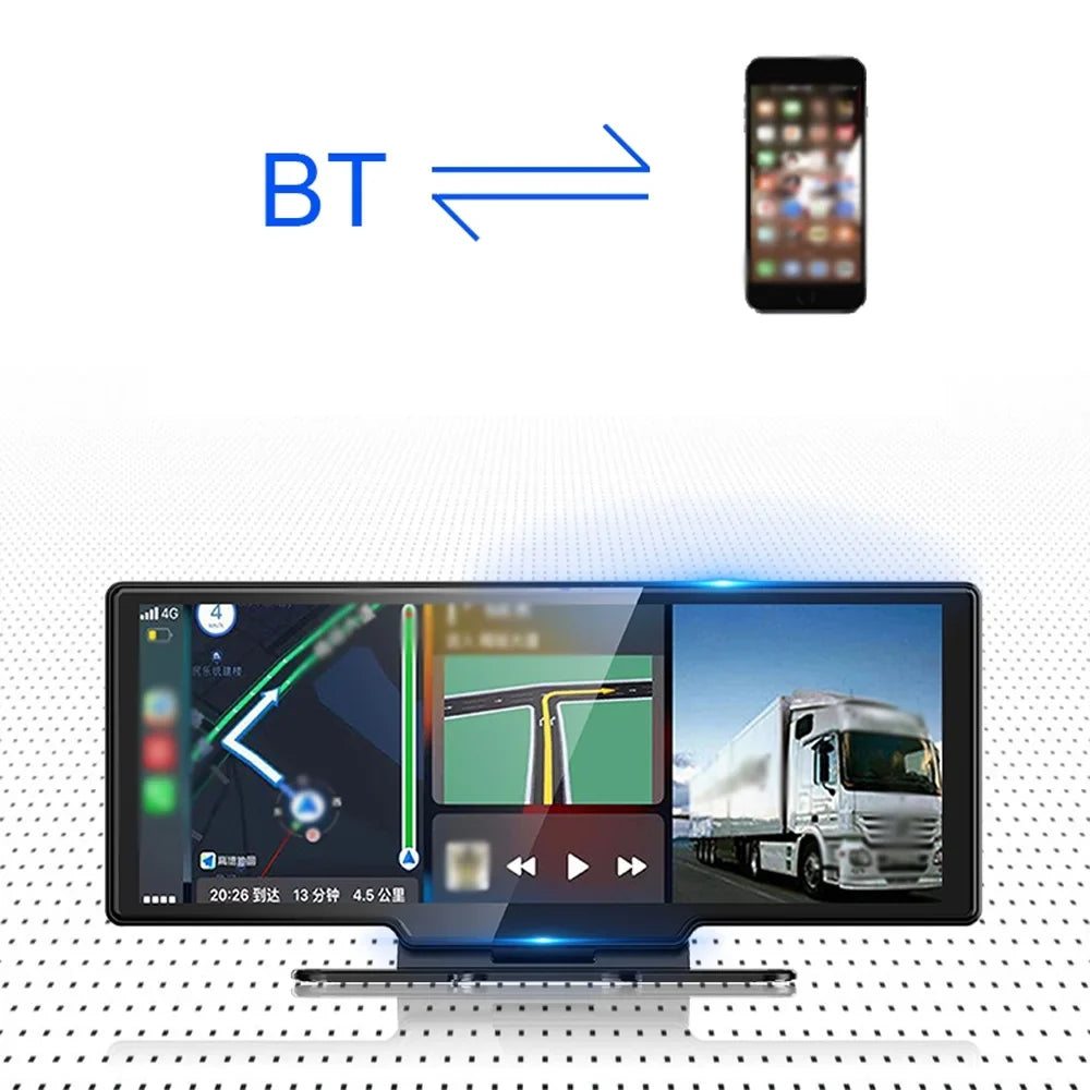 Nebublu Dash Camera,Android Auto Built-in Inch  Android Monitor Loop Hands-Free Sizeupport Monitor Loop Dash Camera Built-in  WiFi Rear 10.26 Inch 4K DVR Dash Auto Built-in  Camera ERYUE 4K