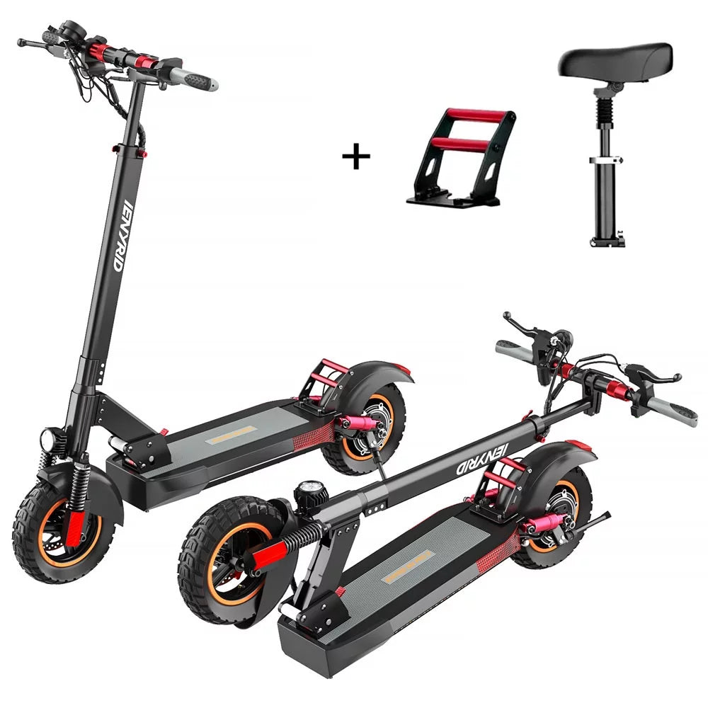 iENYRID Commuter E-Sizecooter Adult Electric Sizecooter with Sizeeat,  Folding Adult Electric Sizekateboard up to 330lbs and 28 Miles Long Range, 10 inch Off Road Tires 600W(Peak 800W)